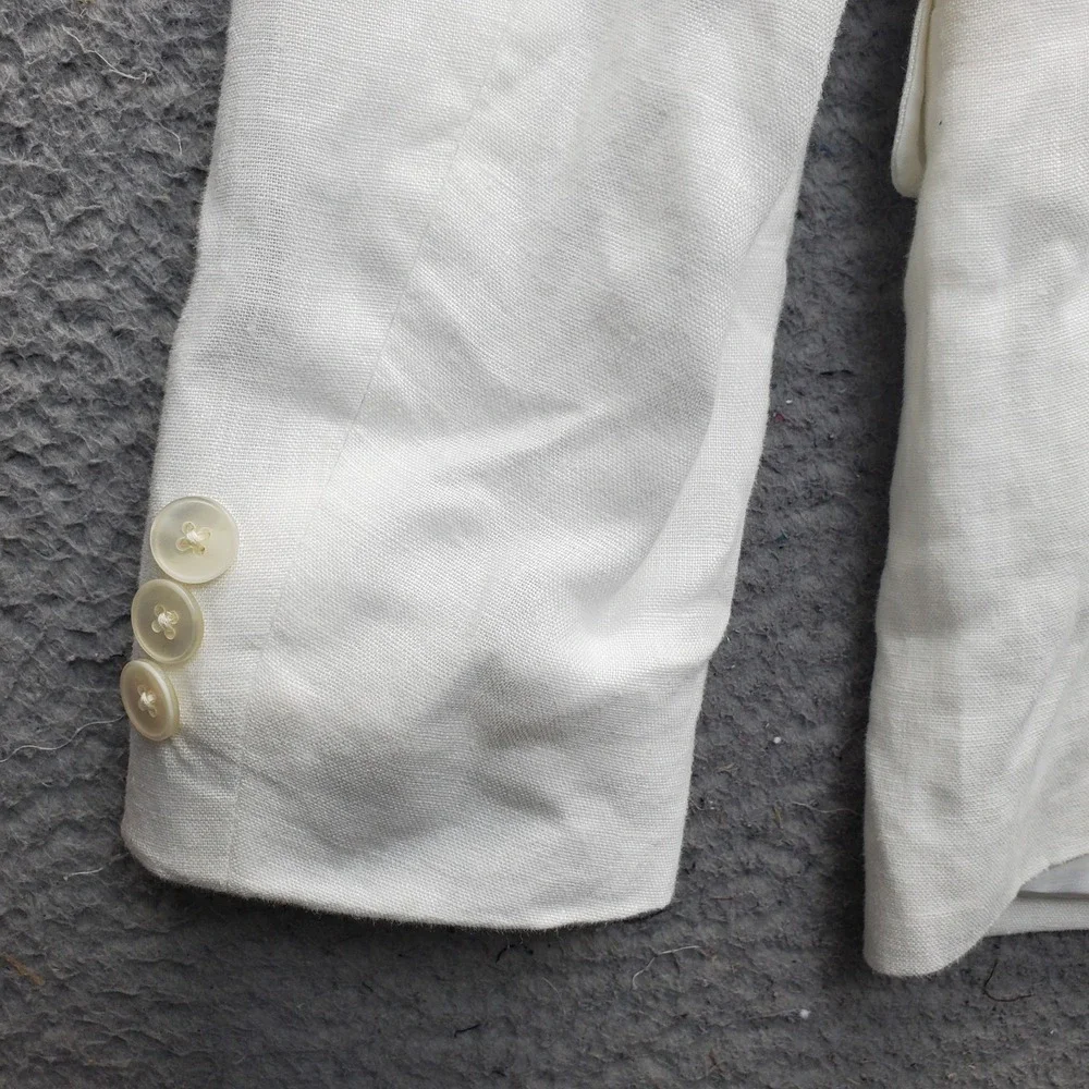 Lauren Ralph Lauren 2 Piece Suit Boys 14R White Linen Single Breasted Classic